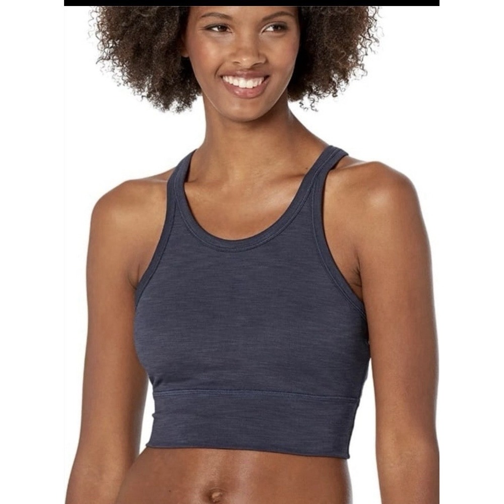 Prana Becksa Bralette Nautical Heather Racerback High Neck Size S